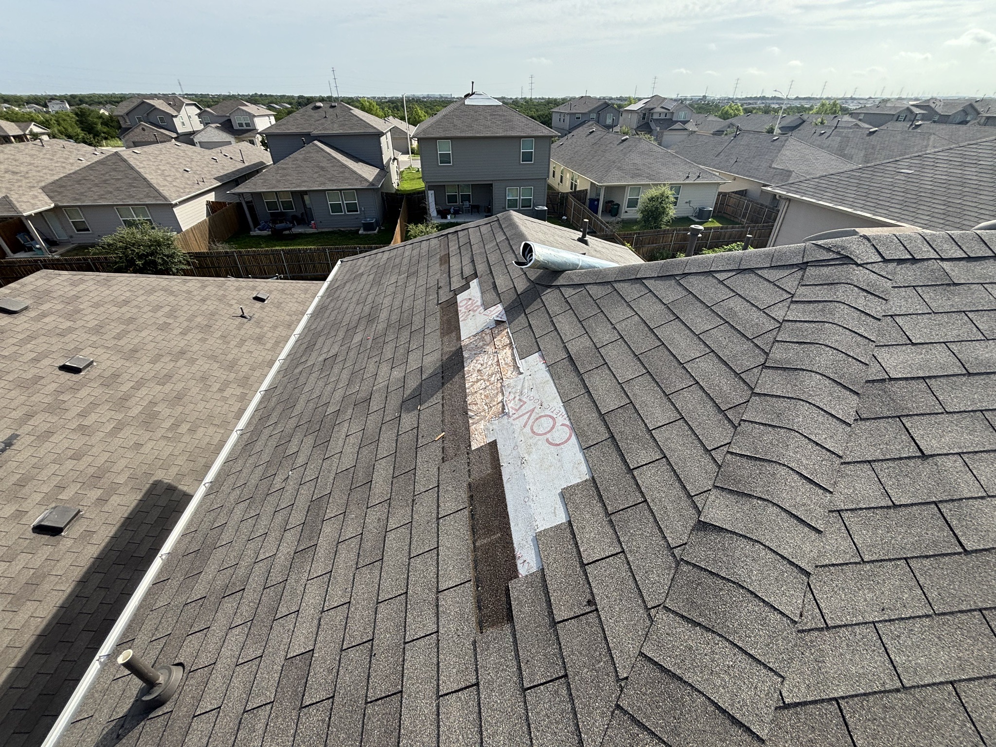 Residential roof repair completed by HD Roofing