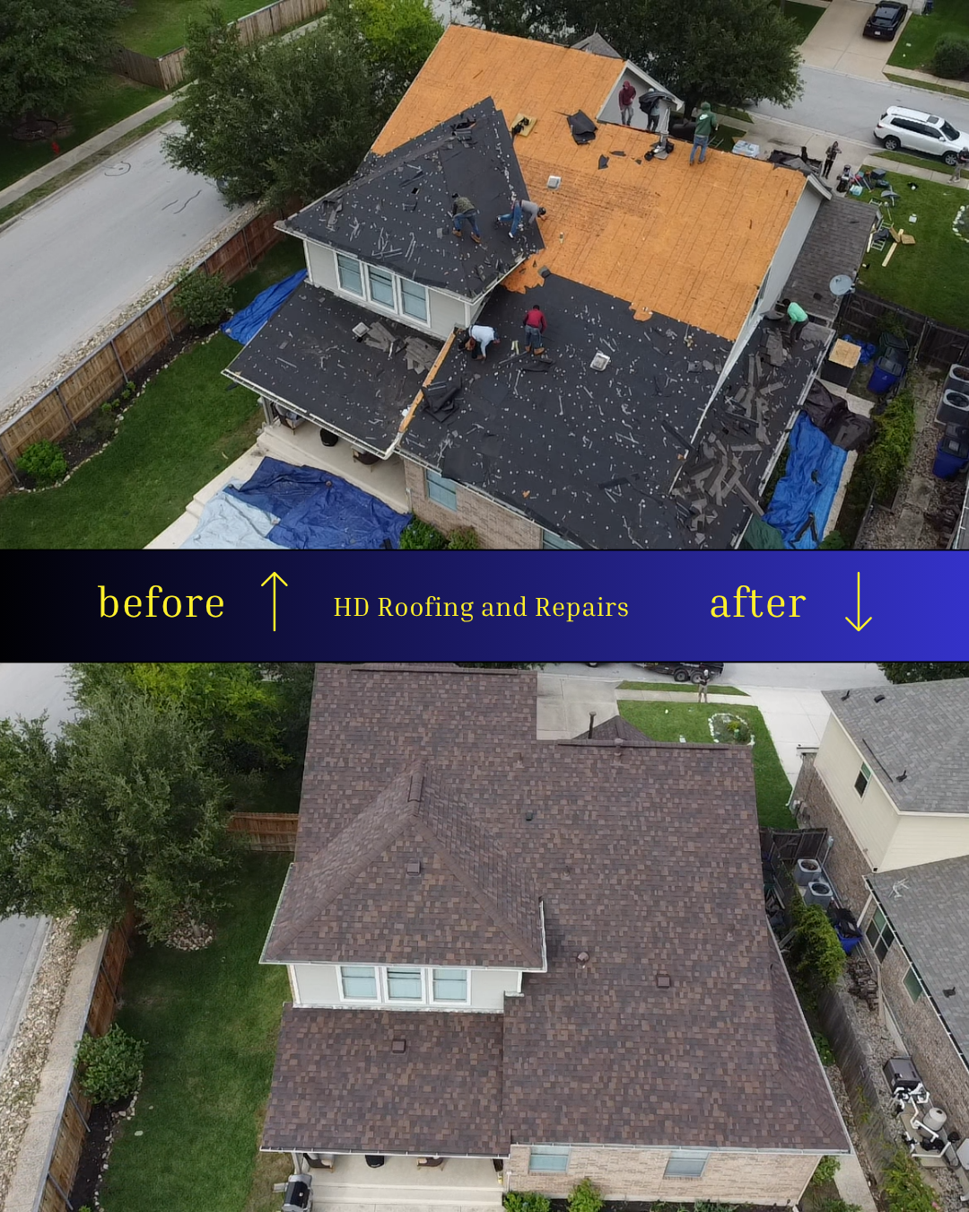 Roof repair project in Shoal Creek Austin