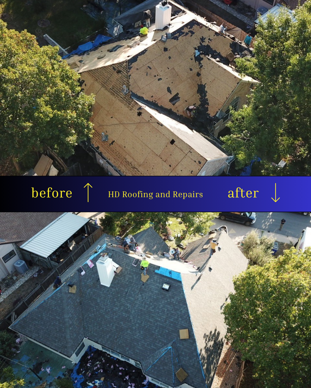 Storm damage roof repair project in Cedar Park Austin