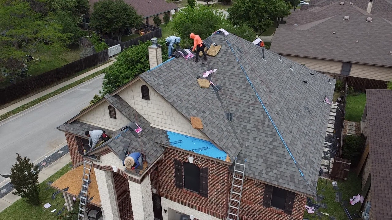 Storm damage roofing project