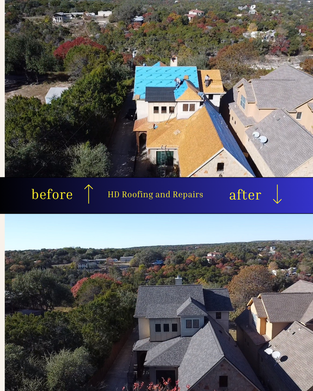 Completed residential roofing project