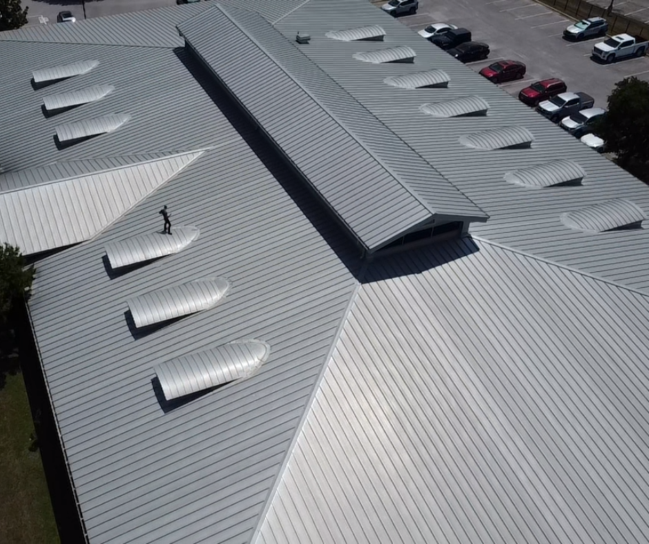 Commercial roof replacement project in Austin