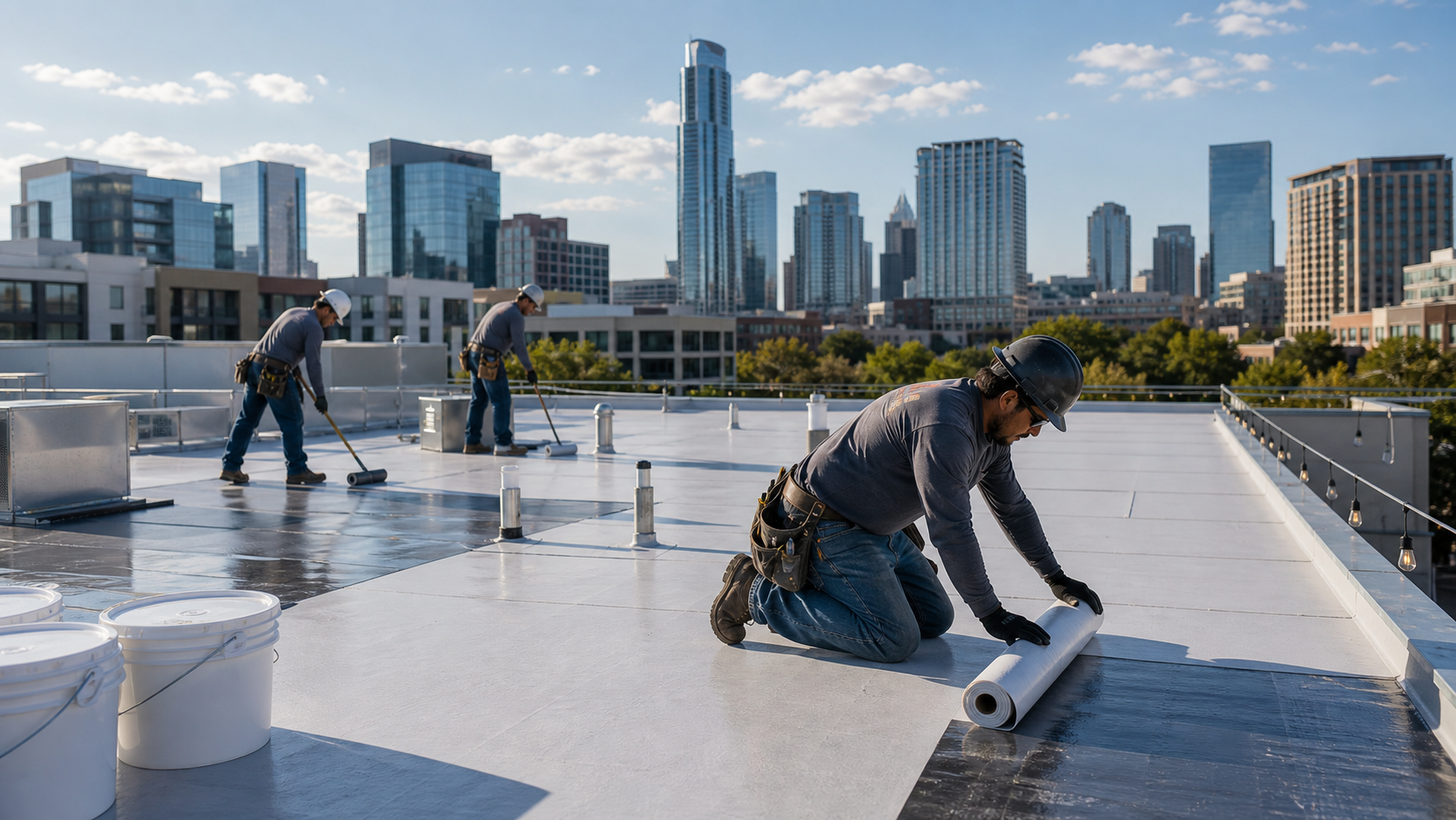 Commercial roofing service in Austin