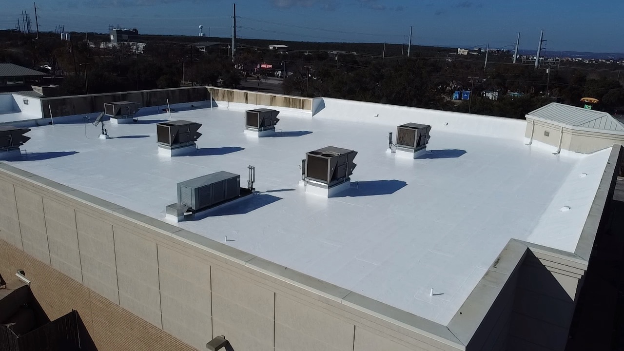 Commercial flat roof repair in Austin