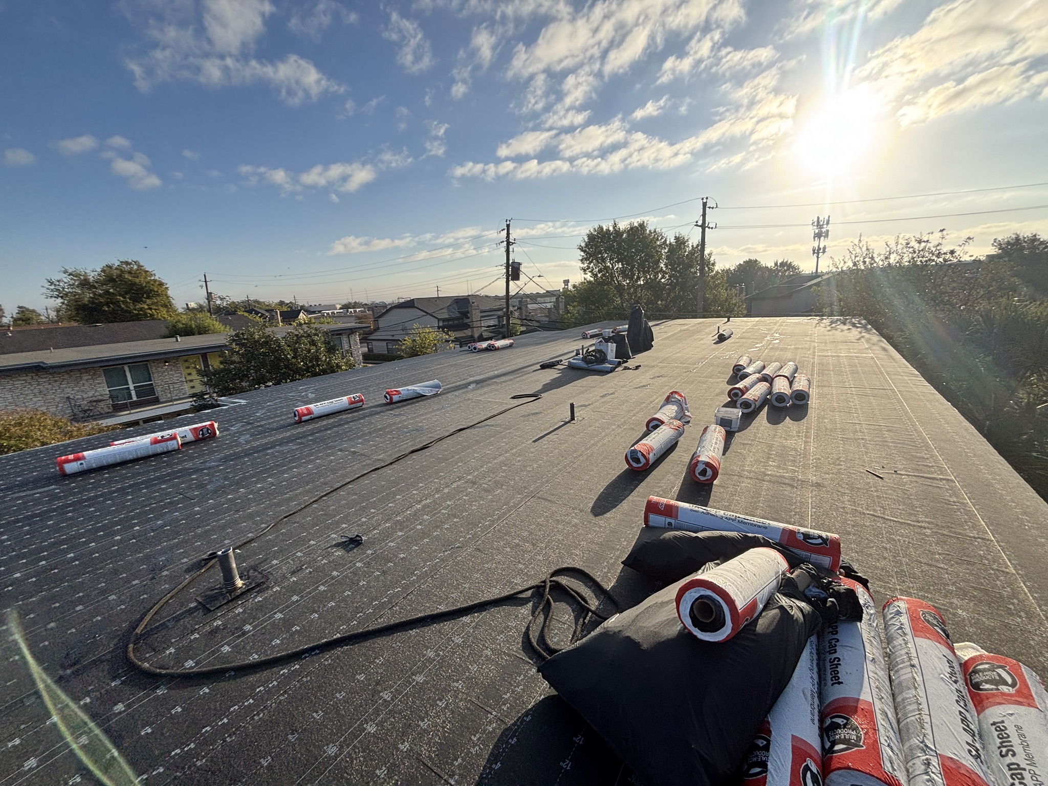 Commercial roofing replacement project
