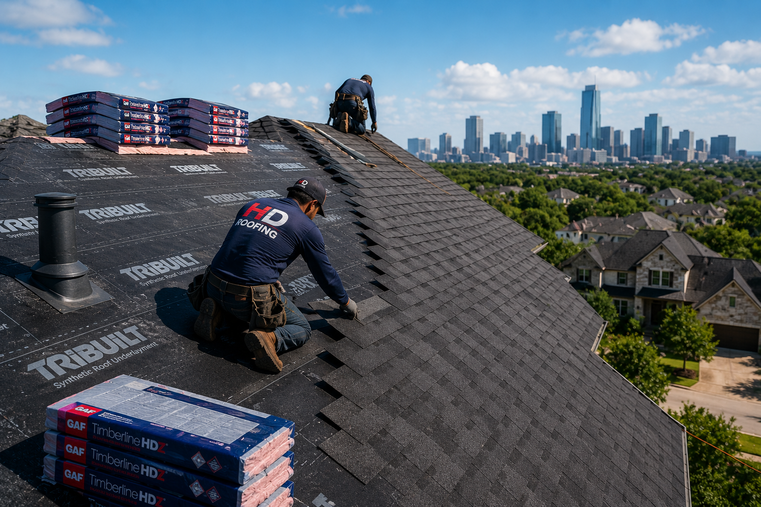 Roof replacement on a residential home
